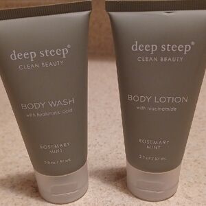 Deep Steep Rosemary Mint Body Wash and Lotion Set